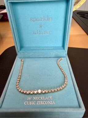 14k Gold-Plated Cubic Zirconia Tennis Necklace - 16"